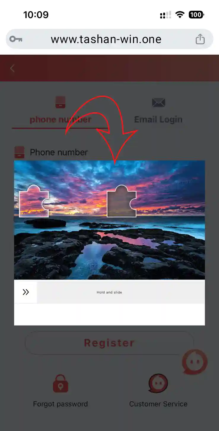 Tashan Win Login Step 5